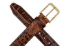 Justin Alligator Grain Leather Belt - Walnut