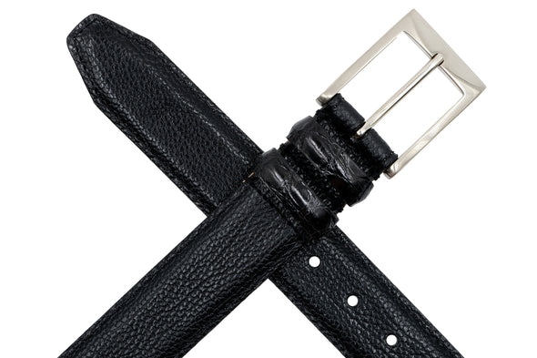 Lorenzo Luxe Bridle Leather Belt - Black