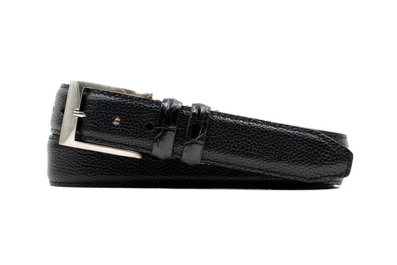 Lorenzo Luxe Bridle Leather Belt - Black