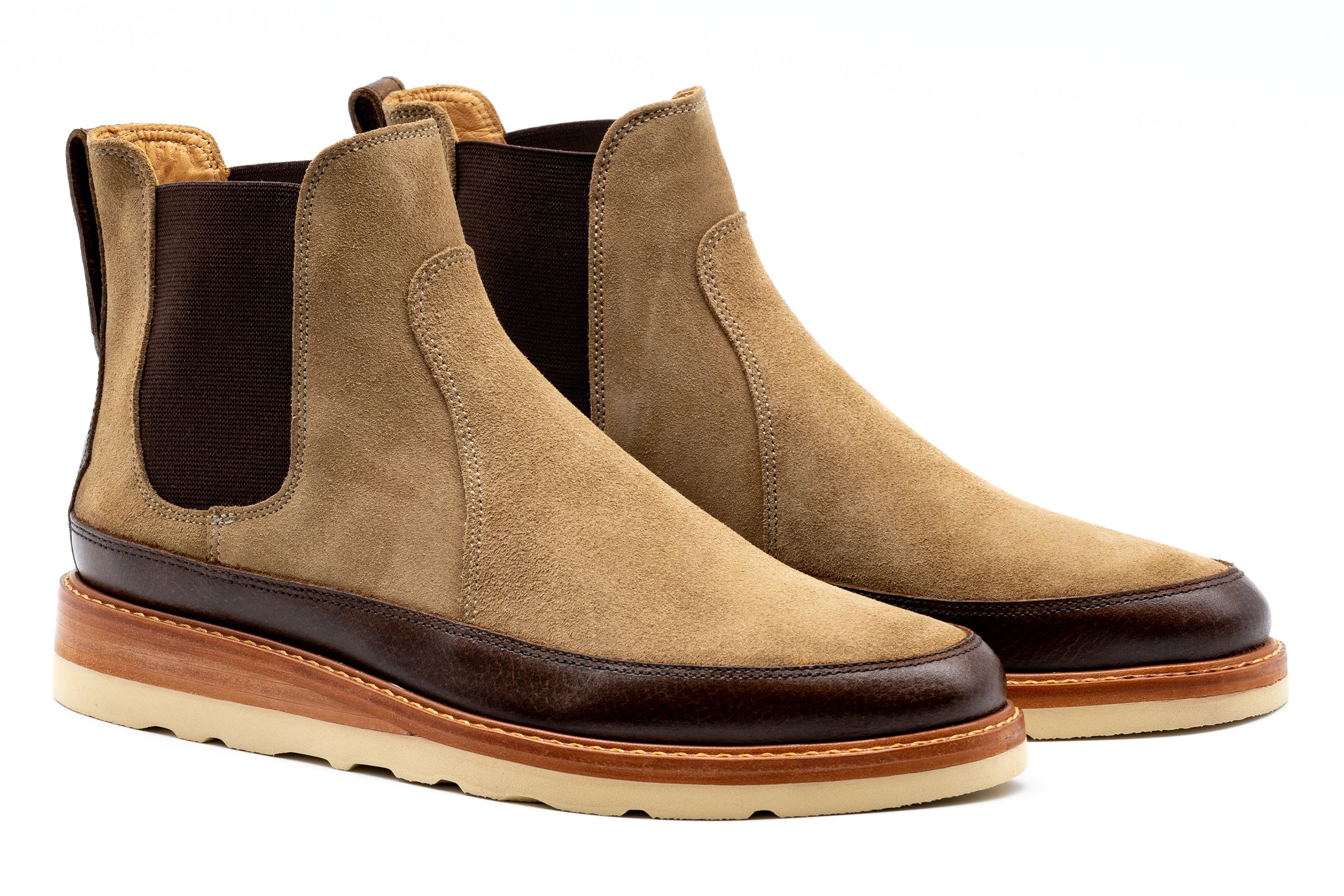 Morgan Suede Chelsea Boots - Oat | Martin Dingman