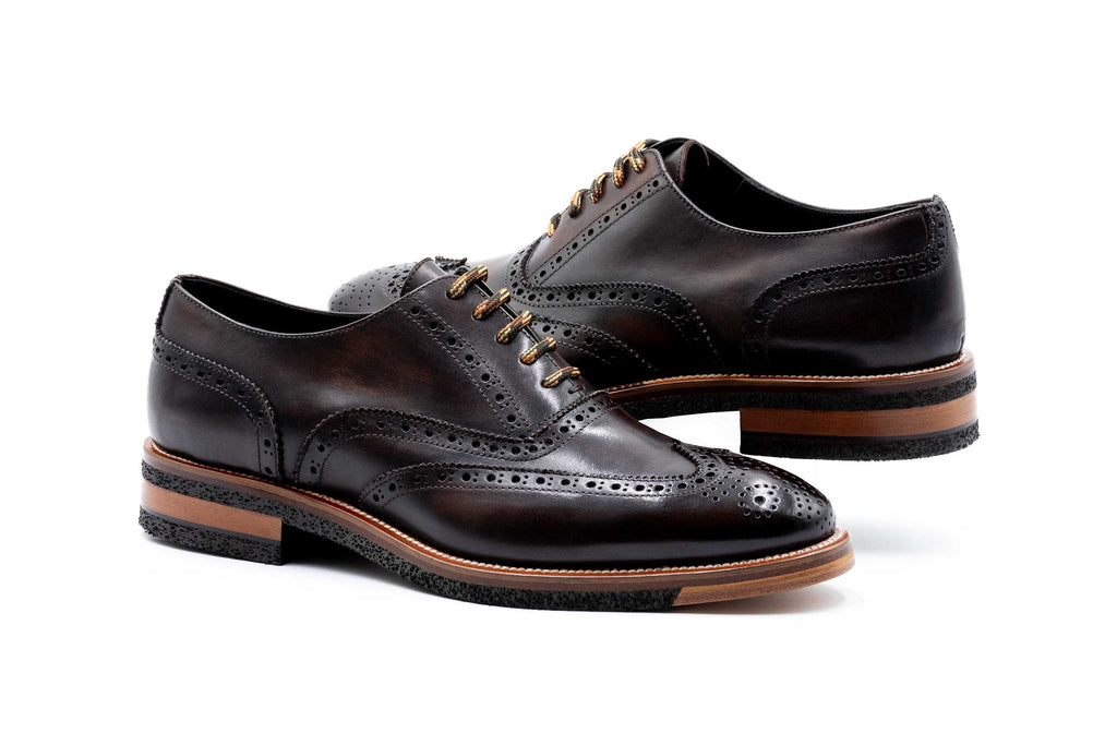 Tuscan Wingtip Italian Saddle Leather  - Espresso