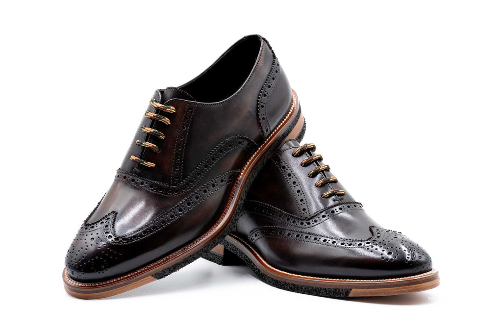 Tuscan Wingtip Italian Saddle Leather  - Espresso