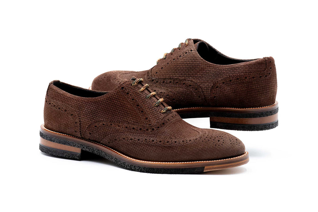 Tuscan Wingtip Italian Suede - Terra