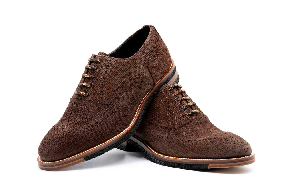 Tuscan Wingtip Italian Suede - Terra