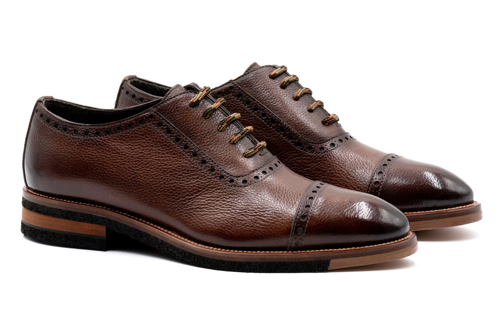 Tuscan Italian Calf Cap Toe - Black Oak