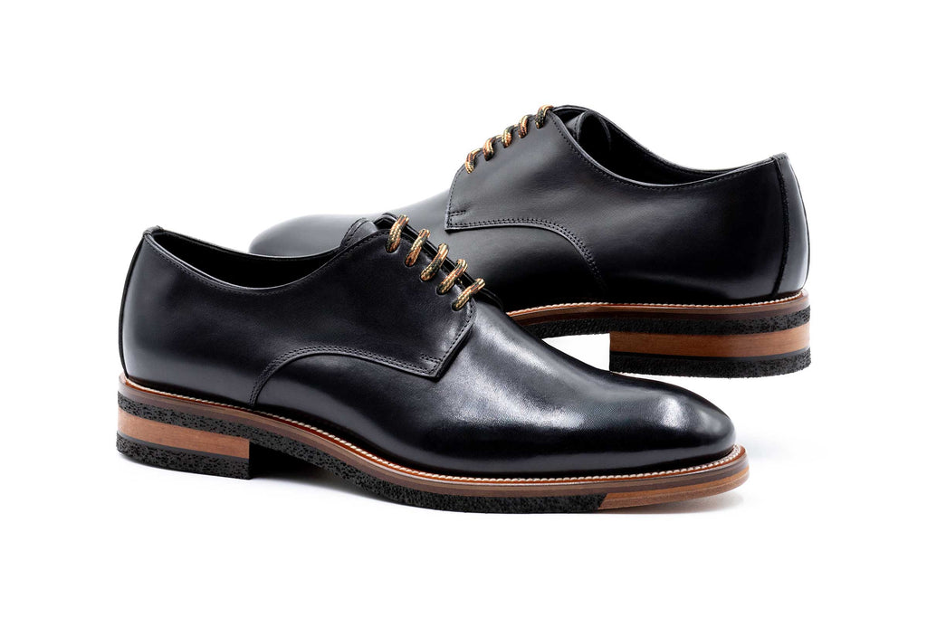 Tuscan Plain Toe Italian Saddle Leather - Nero