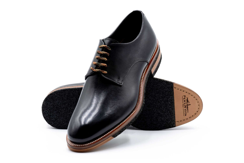 Tuscan Plain Toe Italian Saddle Leather - Nero