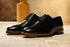 Tuscan Italian Saddle Leather Plain Toe - Nero