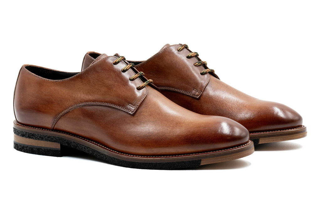 Tuscan Italian Saddle Leather Plain Toe - Whisky