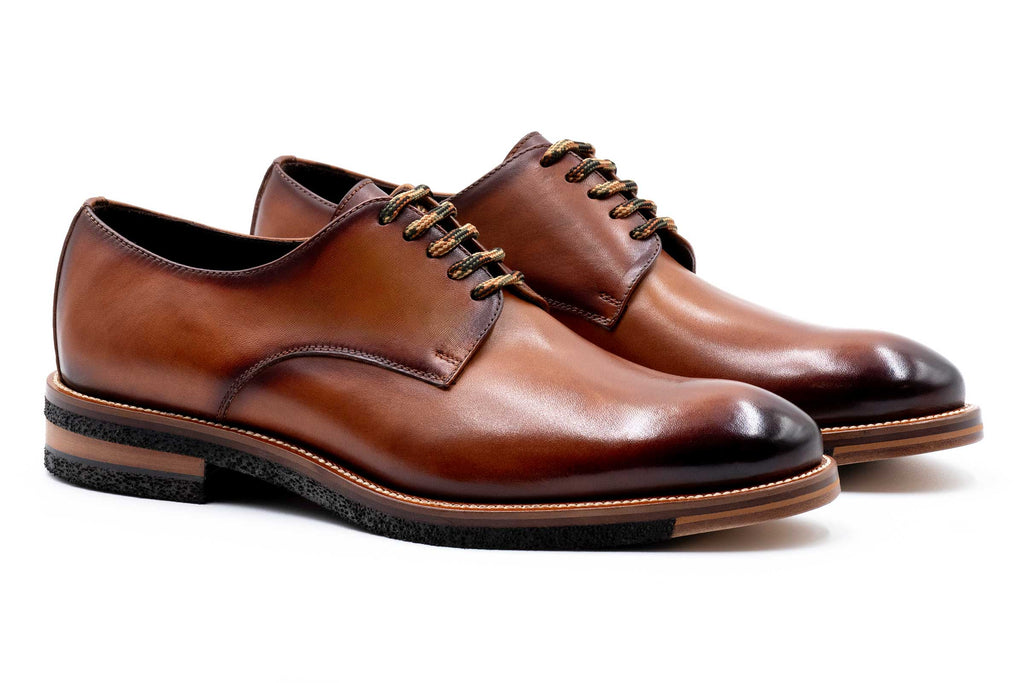 Tuscan Plain Toe Italian Saddle Leather - Whisky