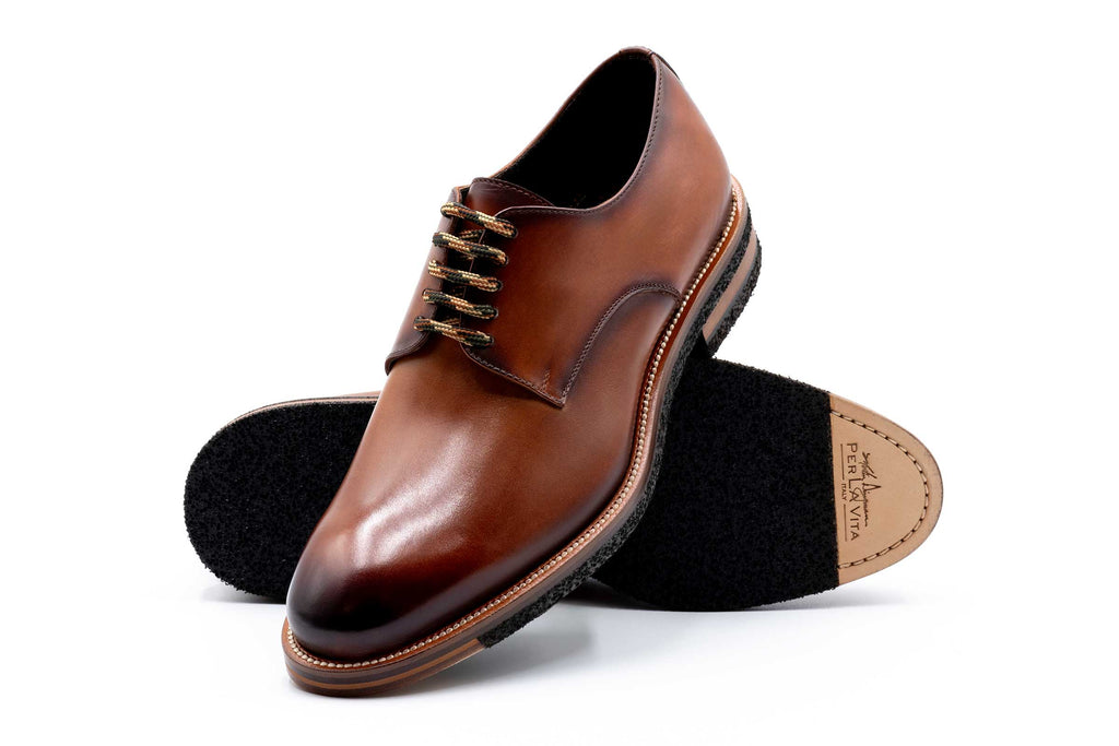 Tuscan Plain Toe Italian Saddle Leather - Whisky