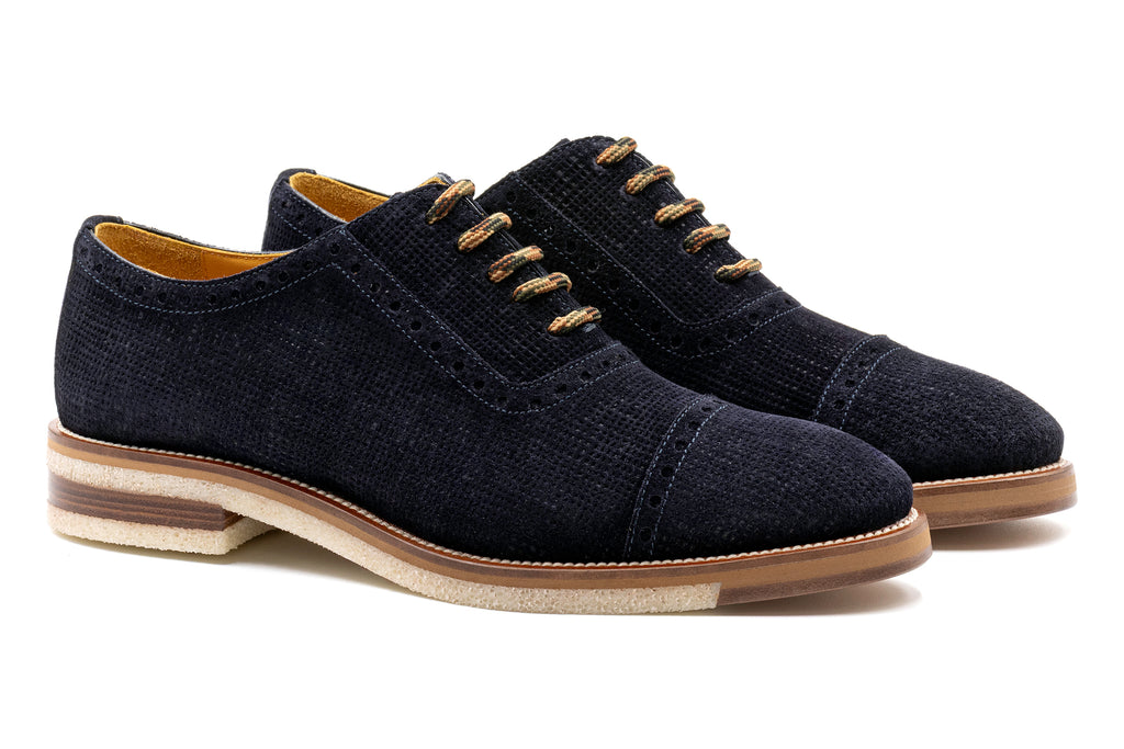 Tuscan Italian Suede Cap Toe - Navy