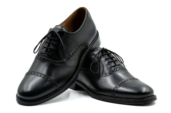 Cambridge Calf Leather Cap Toe - Black