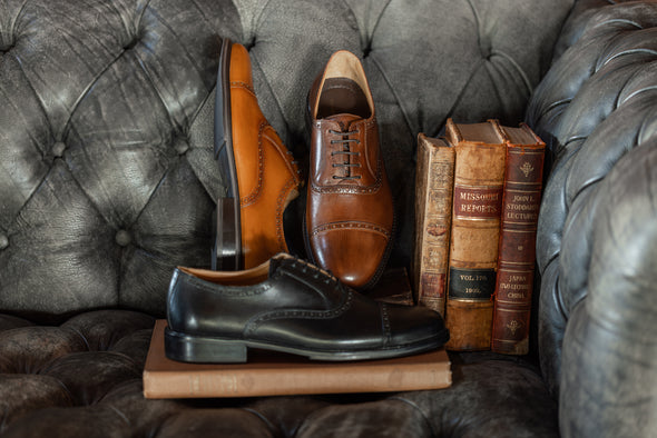 Cambridge Calf Leather Cap Toe - Chocolate
