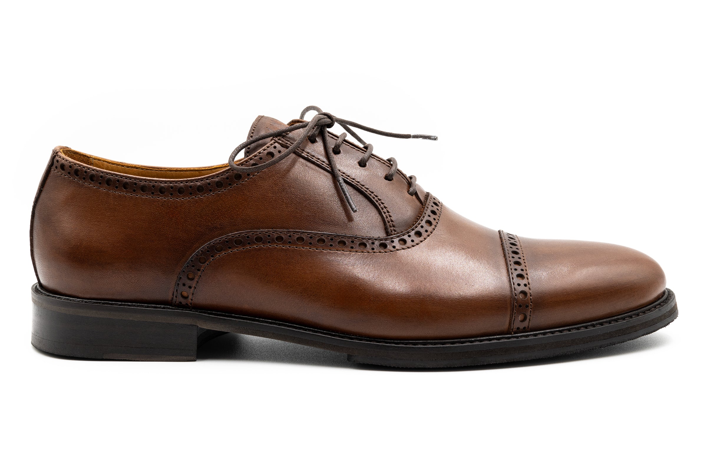 Cambridge Hand Stained Dress Calf Leather Cap Toe - Chocolate | Martin ...