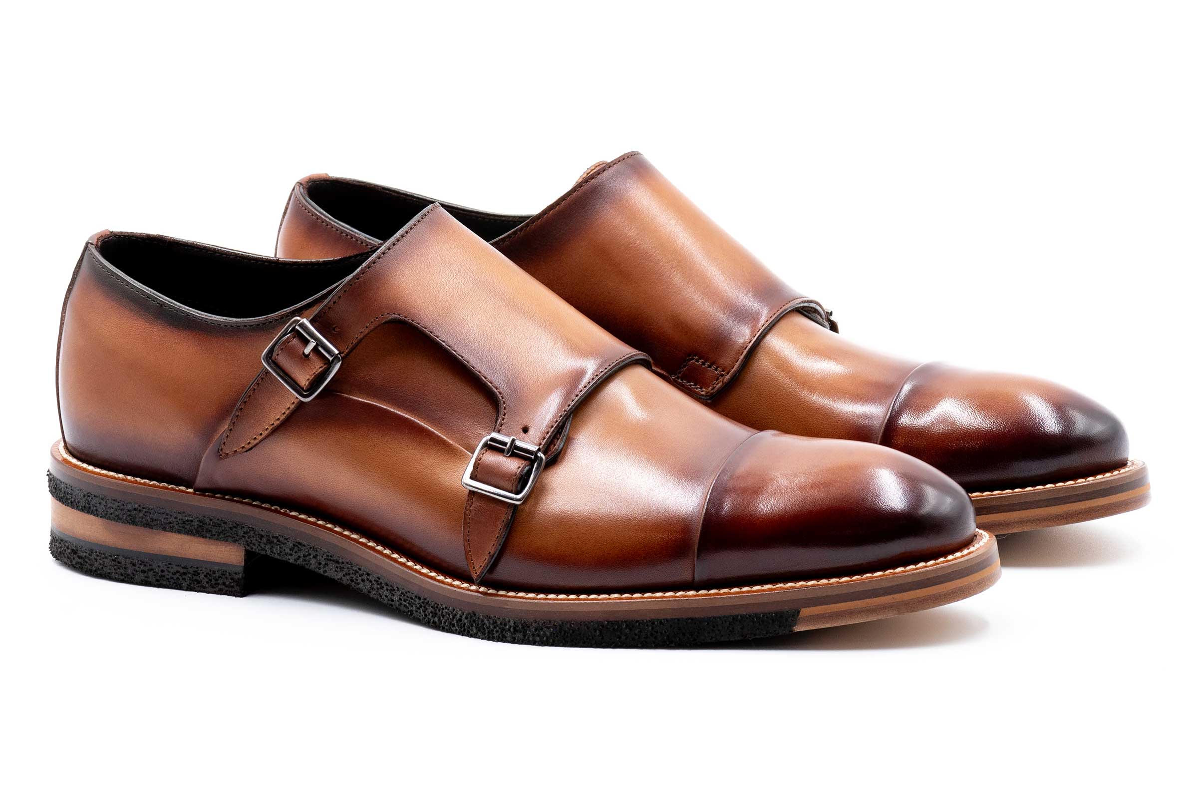 Tuscan Double Monk Italian Saddle Leather - Whisky