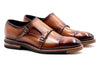 Tuscan Italian Saddle Leather Double Monk - Whisky