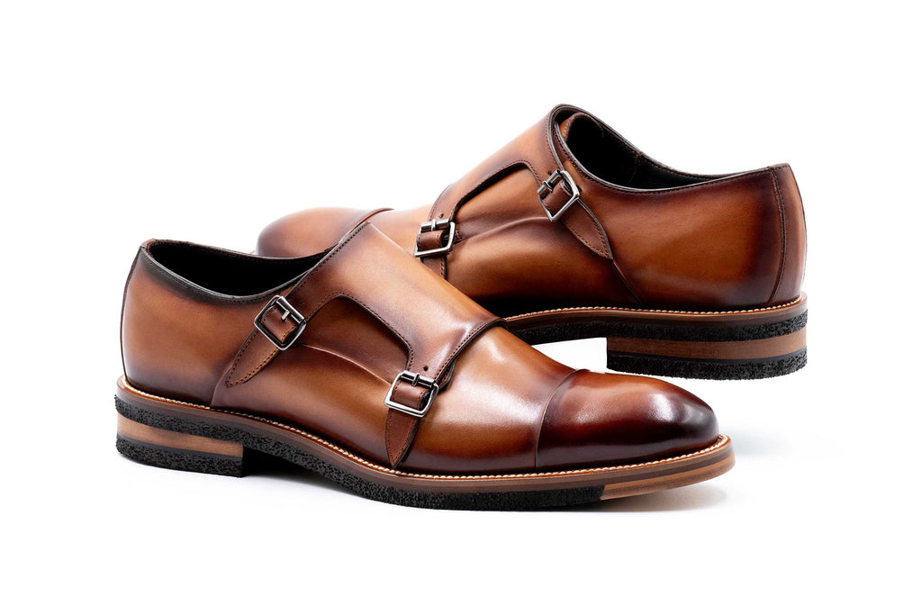 Tuscan Double Monk Italian Saddle Leather - Whisky