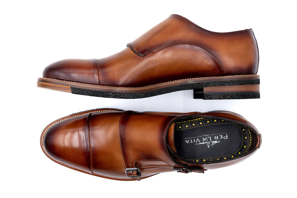 Tuscan Double Monk Italian Saddle Leather - Whisky