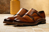 Tuscan Italian Saddle Leather Double Monk - Whisky