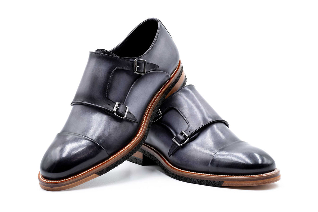 Tuscan Double Monk Italian Saddle Leather - Fumo