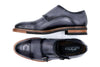 Tuscan Italian Saddle Leather Double Monk - Fumo