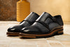 Tuscan Italian Saddle Leather Double Monk - Fumo