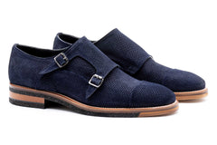 Tuscan Italian Suede Double Monk - Marinho