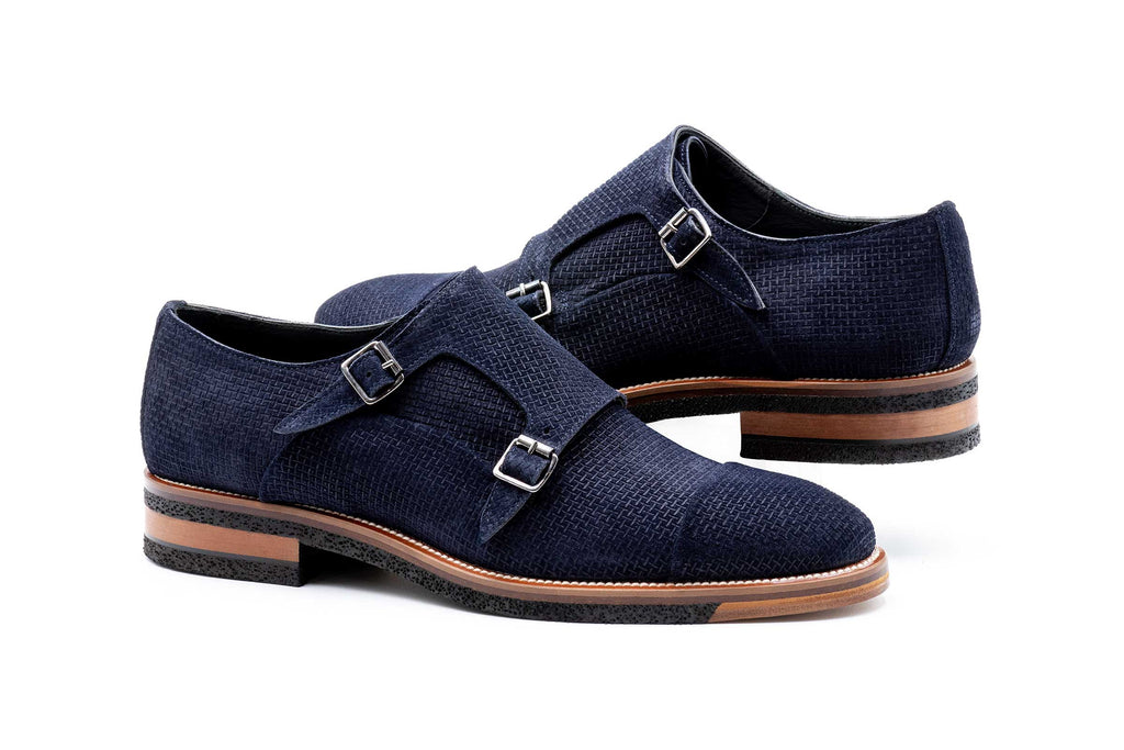 Tuscan Double Monk Italian Suede - Marinho