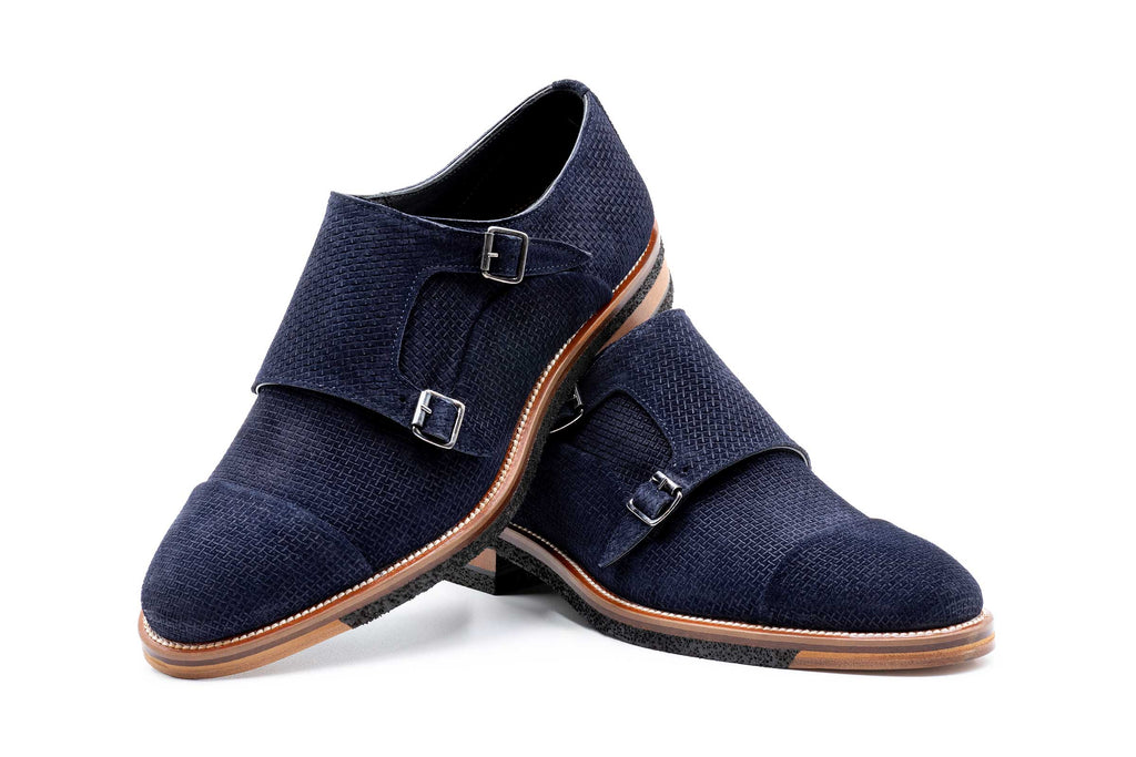 Tuscan Double Monk Italian Suede - Marinho