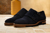 Tuscan Italian Suede Double Monk - Marinho
