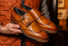 Tuscan Italian Calf Leather Double Monk - Whiskey