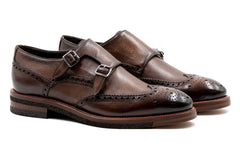 Tuscan Italian Calf Leather Double Monk - Black Oak