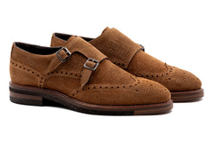 Tuscan Italian Suede Double Monk - Bark