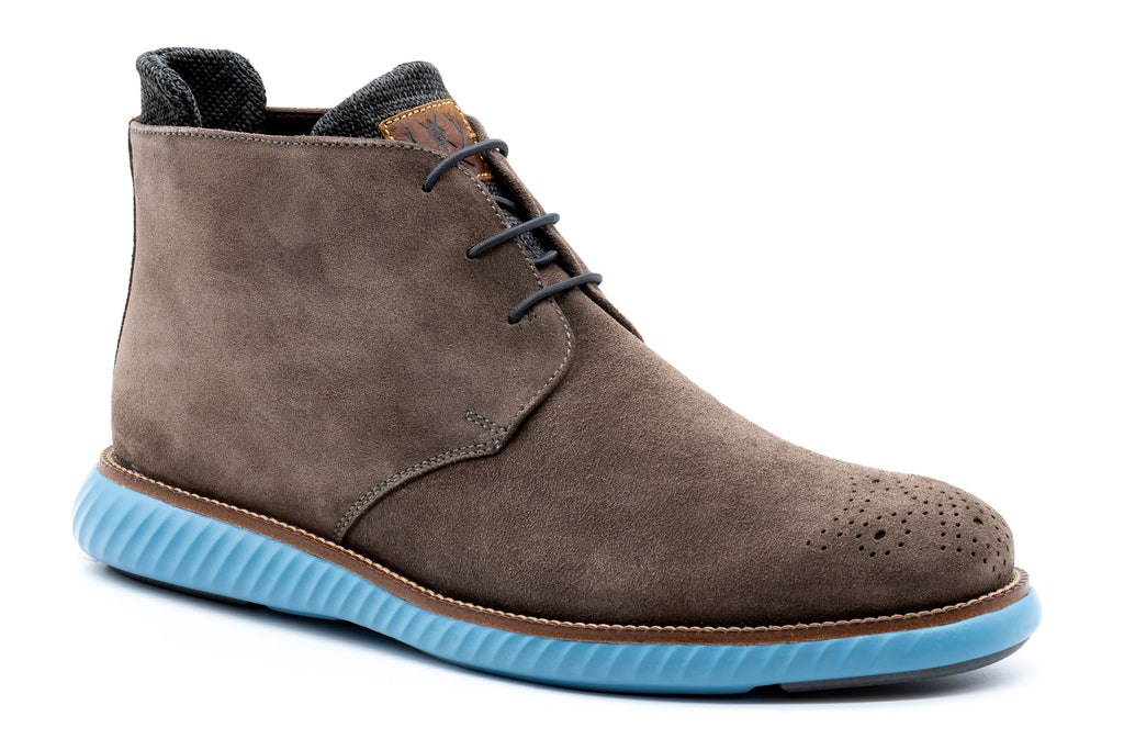 Countryaire Water Repellent Suede Leather Chukka Boots - Smoke - Side