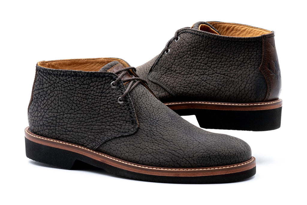 Ernest American Bison Chukka Boots - Charcoal | Martin Dingman