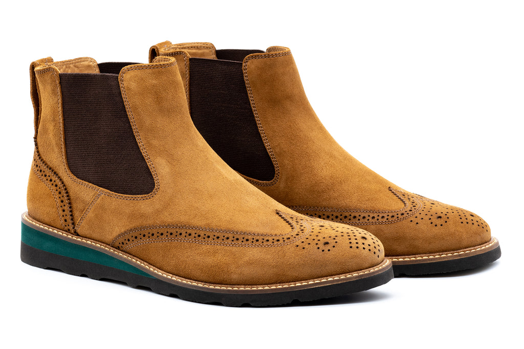 Blue Ridge Water Repellent Suede Leather Chelsea Boots - French Roast