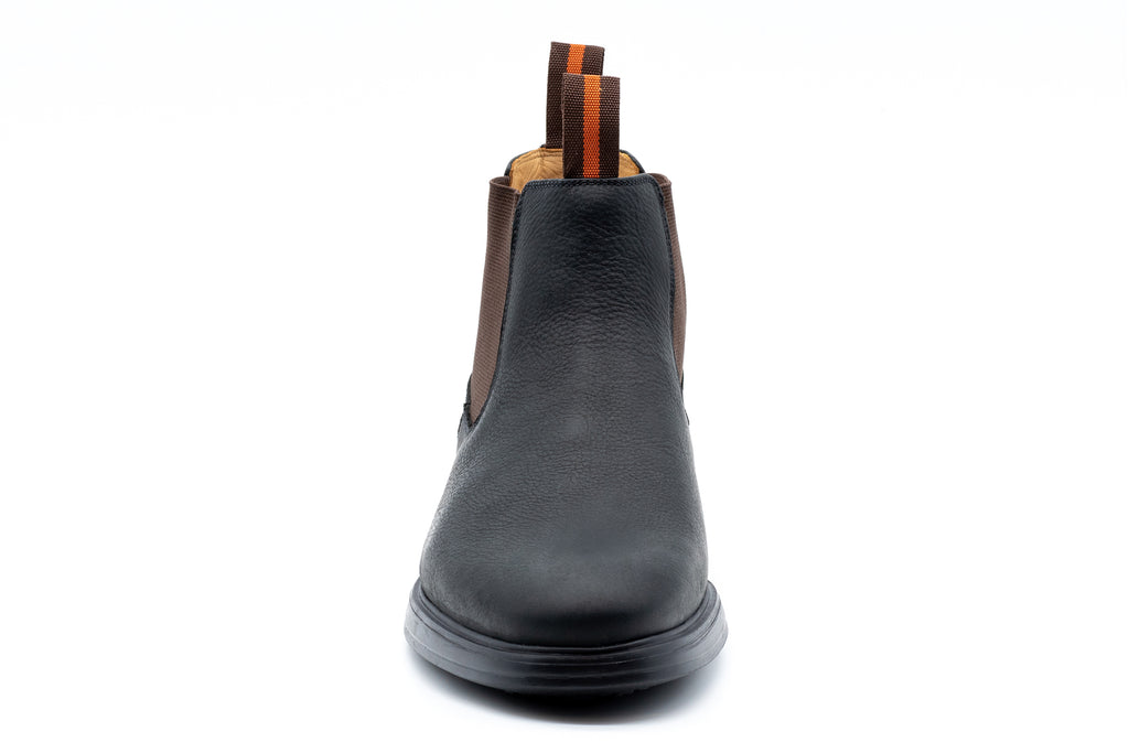 Windsor Oiled Waterproof Saddle Leather Chelsea Boots - Black
