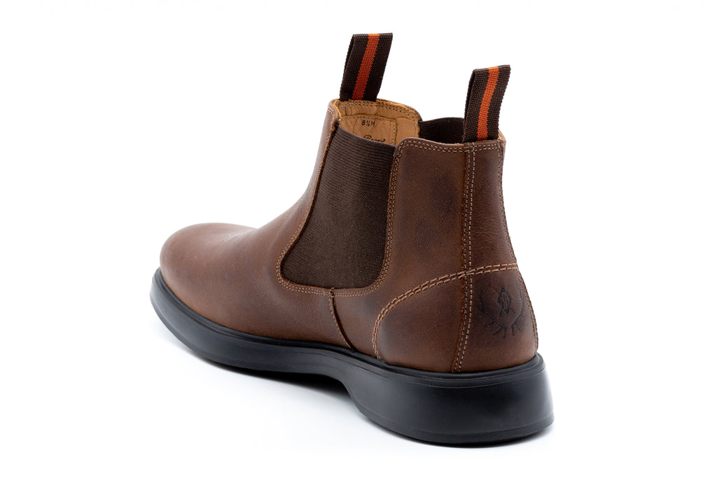 Windsor Oiled Waterproof Saddle Leather Chelsea Boots - Chocolate