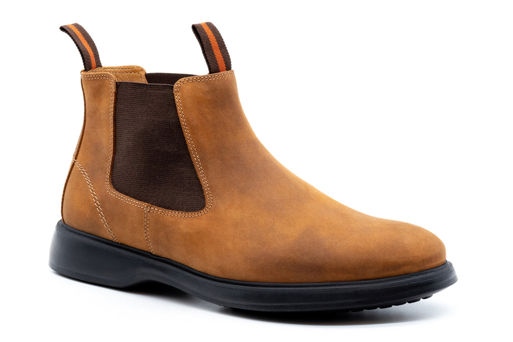 Windsor Oiled Waterproof Saddle Leather Chelsea Boots - Caramel