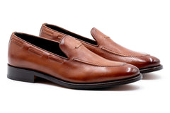 Napoli Italian Calf Leather Venetian Loafers - Biscotti