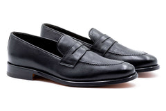 Napoli Italian Calf Leather Penny Loafers - Nero