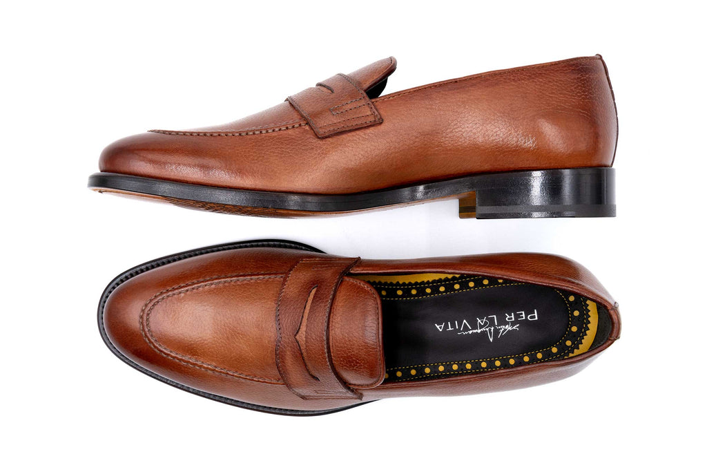 Napoli Penny Italian Calf Leather - Biscotti