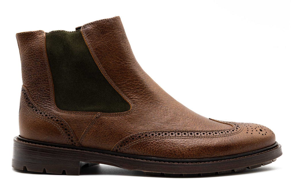 McKinley Water Buffalo Wingtip Boots - Oak