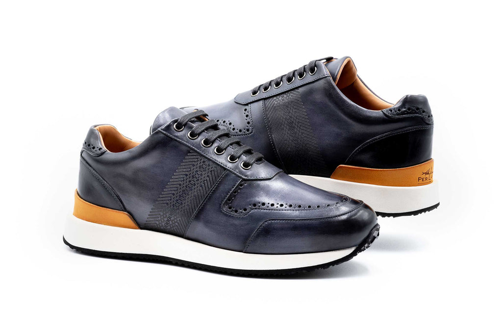 Salerno Sneaker Italian Calf Leather - Fumo