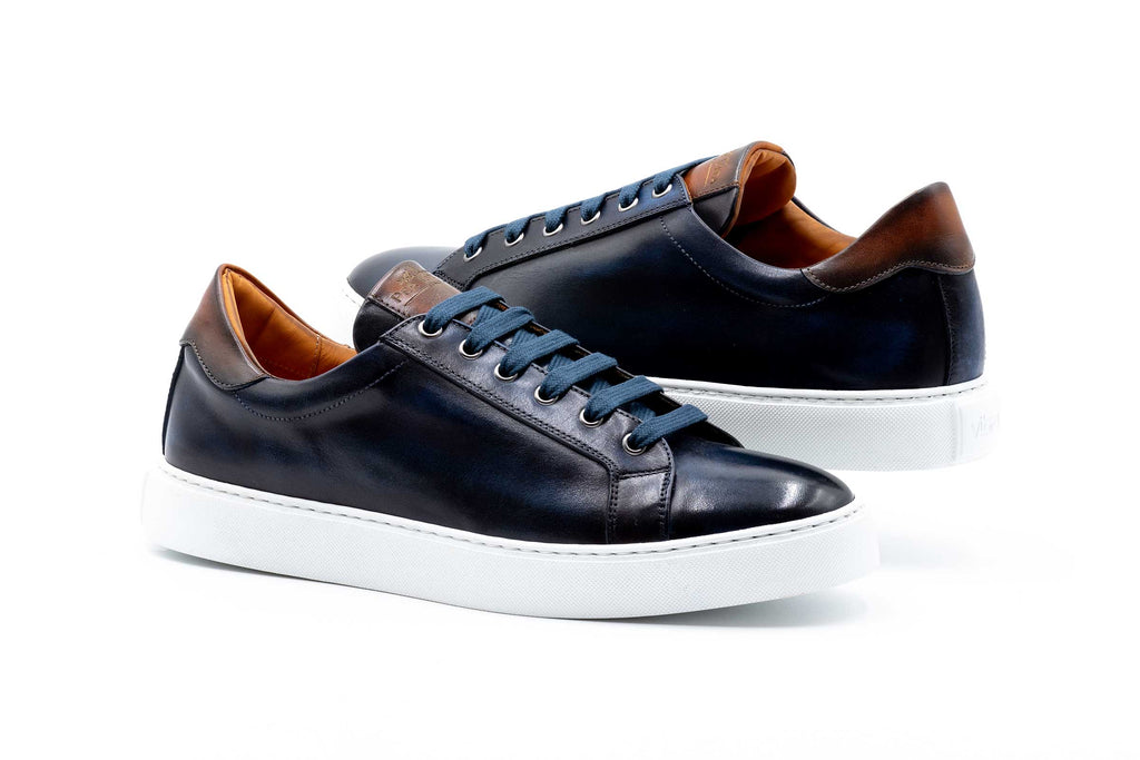 Positano Plain Toe Italian Saddle Leather - Marinho