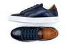 Positano Italian Saddle Leather Sneakers - Marinho