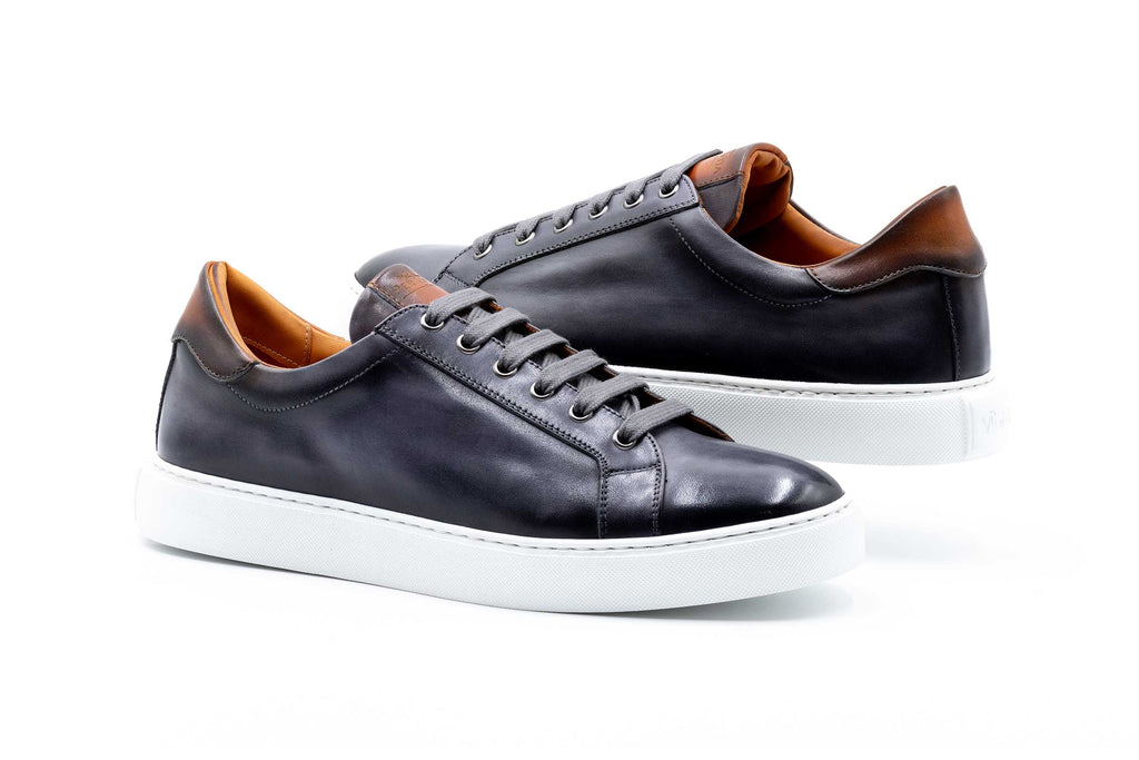 Positano Plain Toe Italian Saddle Leather - Fumo