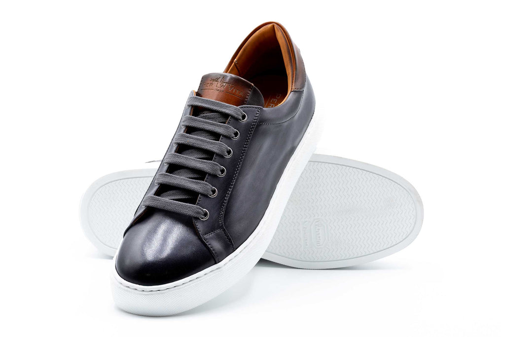 Positano Plain Toe Italian Saddle Leather - Fumo