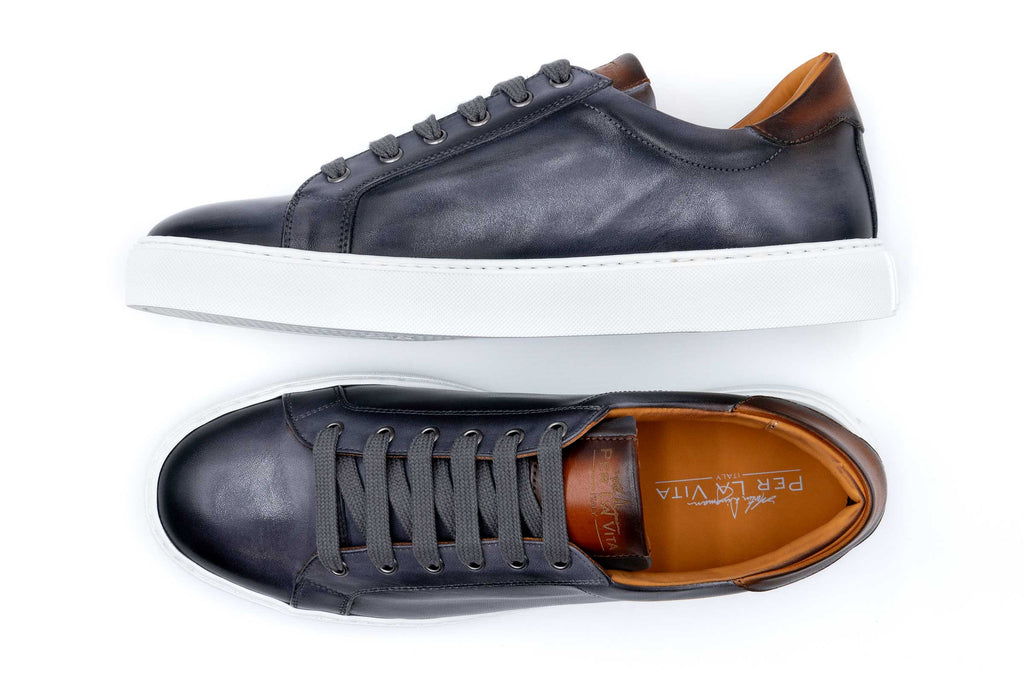 Positano Plain Toe Italian Saddle Leather - Fumo